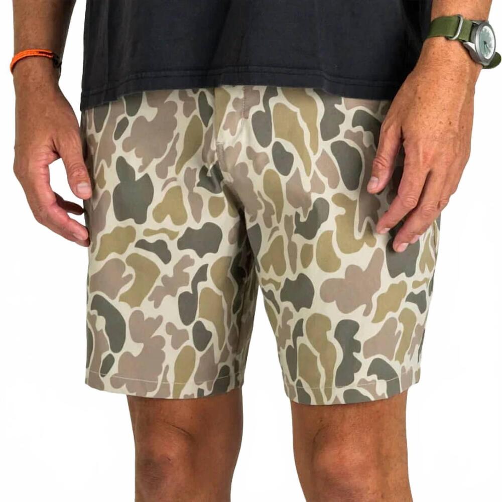 NEW MARSH WEAR prime hagood shorts in tan mallard camo